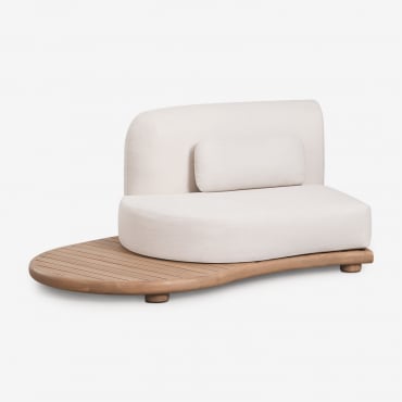 Linkes Eckmodul Für Modularen Garten-sofa Aus Akazienholz Gerard Helles Akazienbraun - Sklum