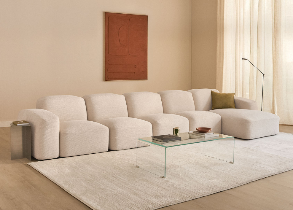 Bastian 5-teiliges modulares Sofa mit Chaiselongue rechts