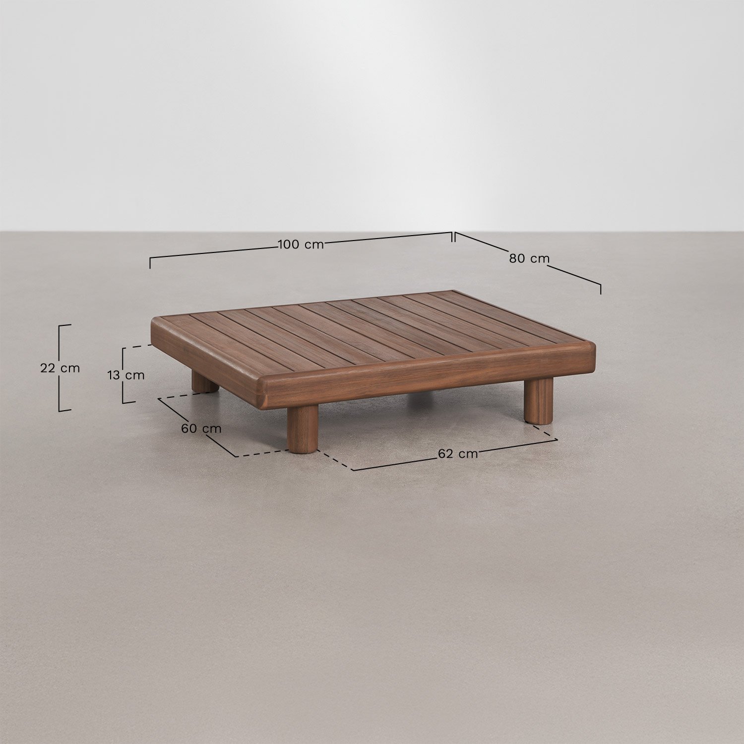 Gartenset mit 2-teiliger modularer Sofaeinheit, bestehend aus 2 Eckmodulen und einem Couchtisch aus Akazienholz Edrien, MA&szlig;E