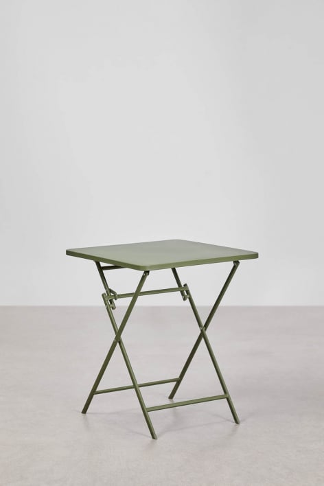 Klappbarer quadratischer Küchentisch 60x60 cm aus Stahl Tamarit - Tiefes Grün Olive 