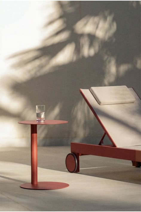 Runder Beistelltisch für den Garten Ø40 cm aus Stahl Yannik - Terracotta