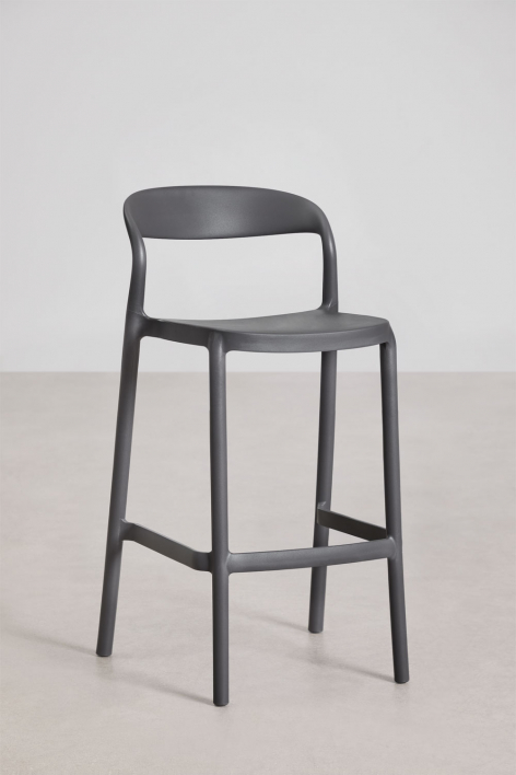 Pack mit 4 stapelbaren hohen Hockern aus Polypropylen Brenza