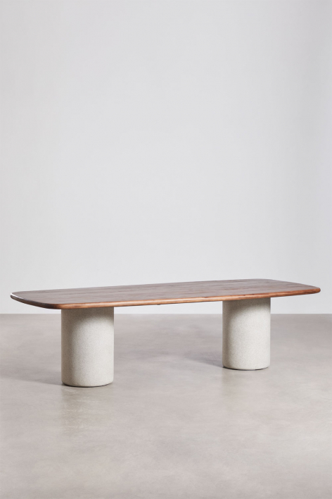 Rechteckiger Esstisch 270x110 cm aus Akazienholz Bogota - Akazienbraun dunkel