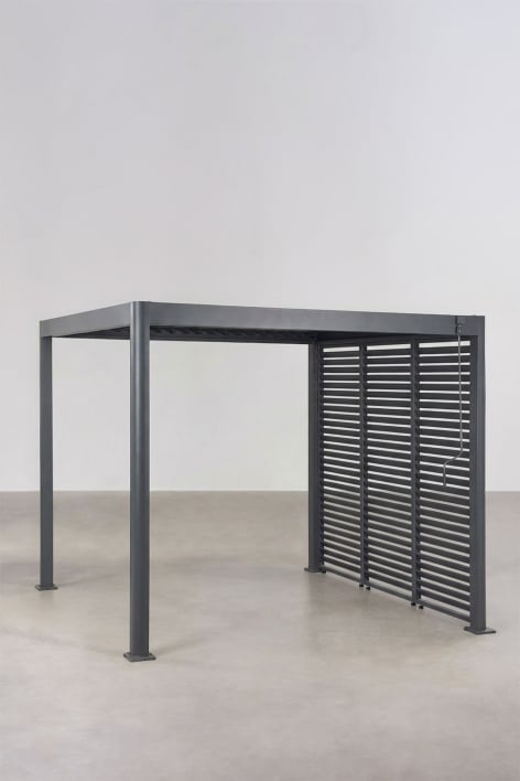 Bioklimatische Aluminiumpergola mit Lamellen und Seitenpaneel Druvia