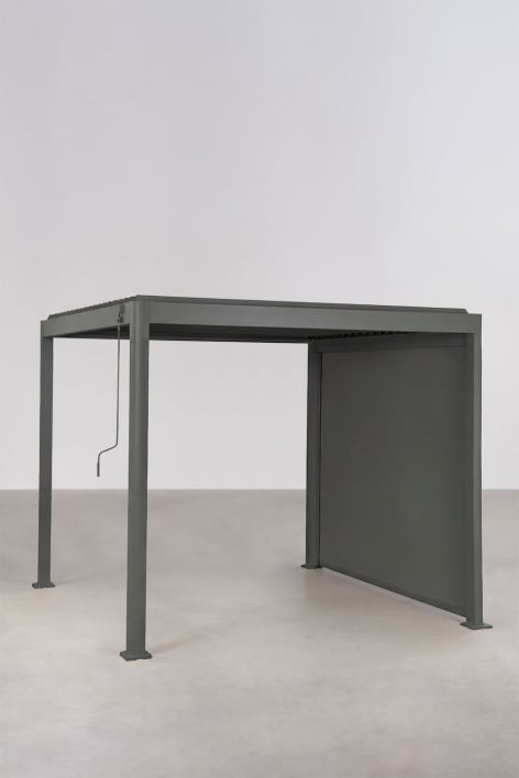 Seitenrollo 3 m für bioklimatische Pergola Aluminium Lamellen Graphitgrau Druvia