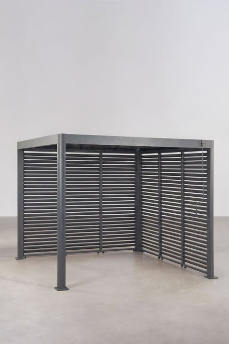 Bioklimatische Aluminium-Pergola mit Lamellen und Seitenpaneelen Druvia