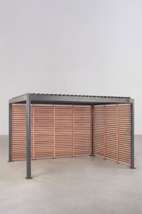 Bioklimatische Aluminium-Pergola mit Lamellen und Seitenpaneelen Druvia