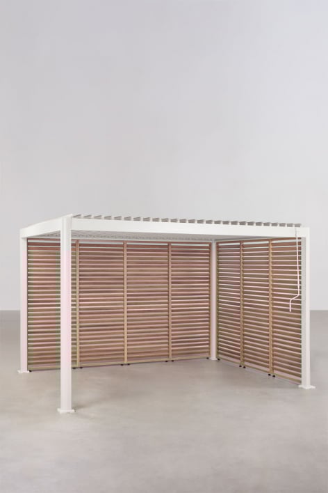 Bioklimatische Aluminium-Pergola mit Lamellen und Seitenpaneelen Druvia