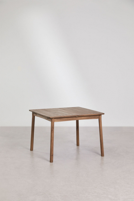 Ausziehbarer Esstisch 100-160x100 cm aus Akazienholz Karvia - Akazie Braun