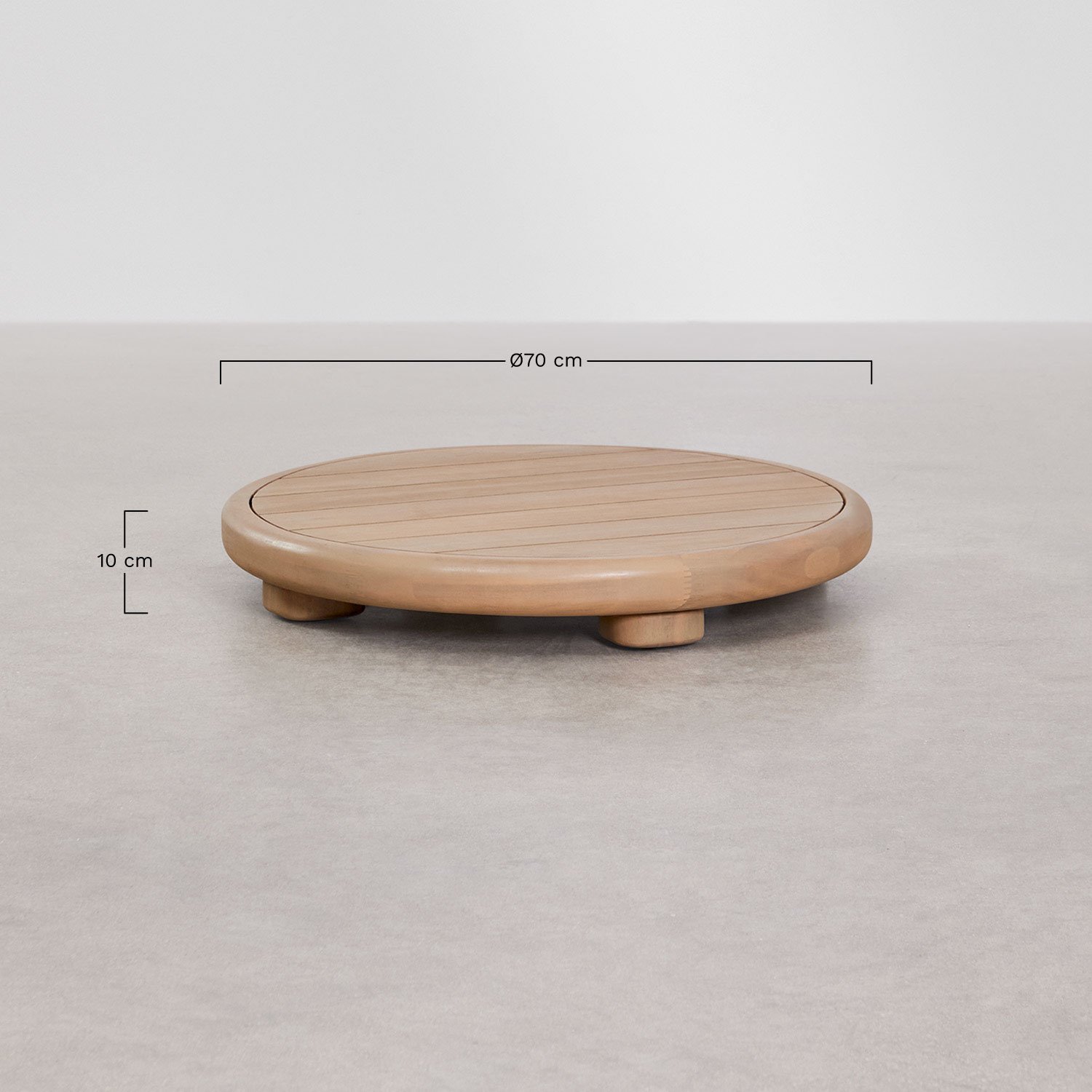 Garten-Set mit geradem 3-teiligen Modulsofa und 2 Couchtischen aus Akazienholz Gerard, MA&szlig;E