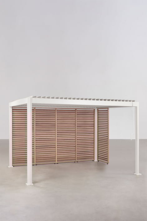 Bioklimatische Aluminium-Pergola mit Lamellen und Druvia-Paneelen