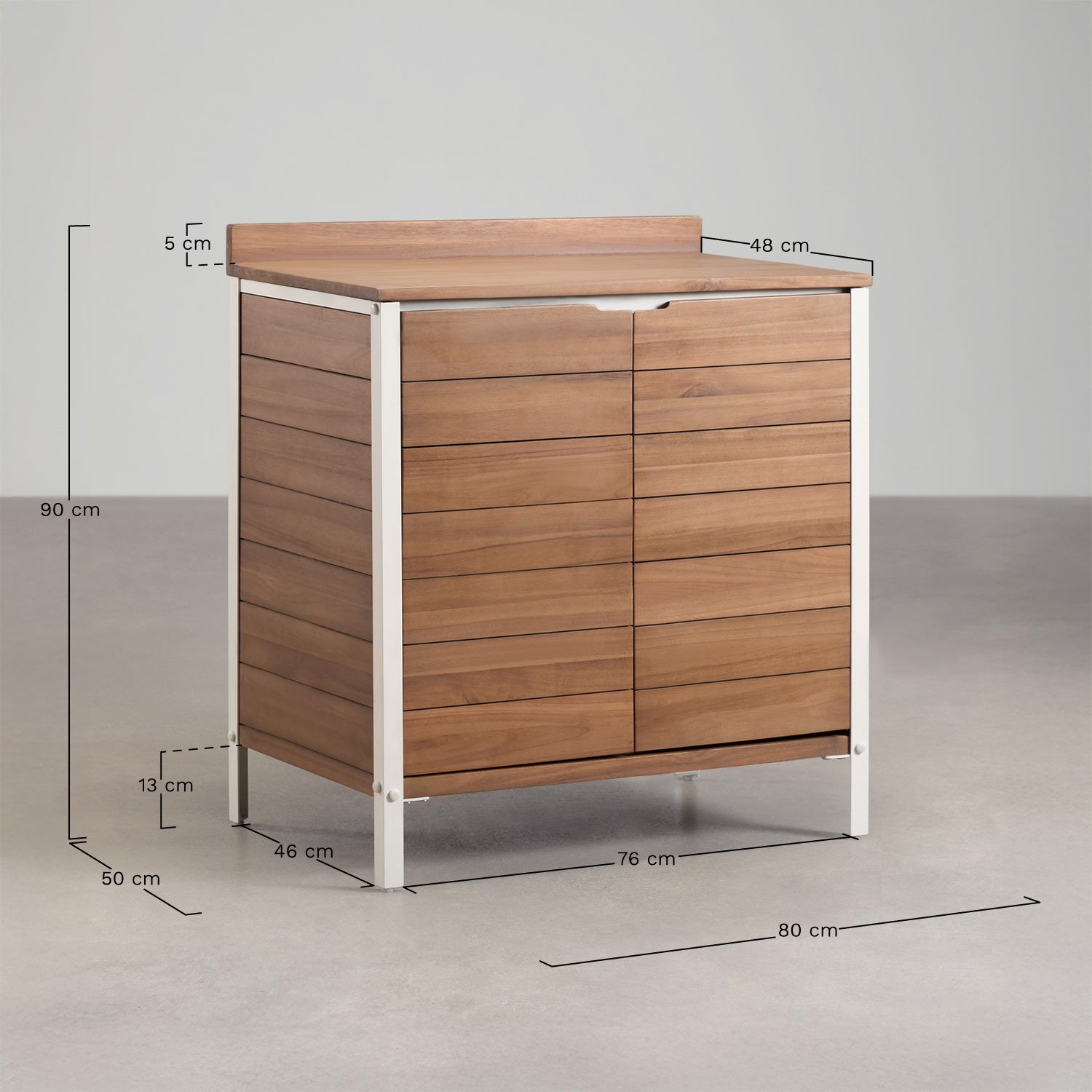 Modul zur Aufbewahrung für modulare Außenküche aus Akazienholz und Aluminium Reggie, MA&szlig;E