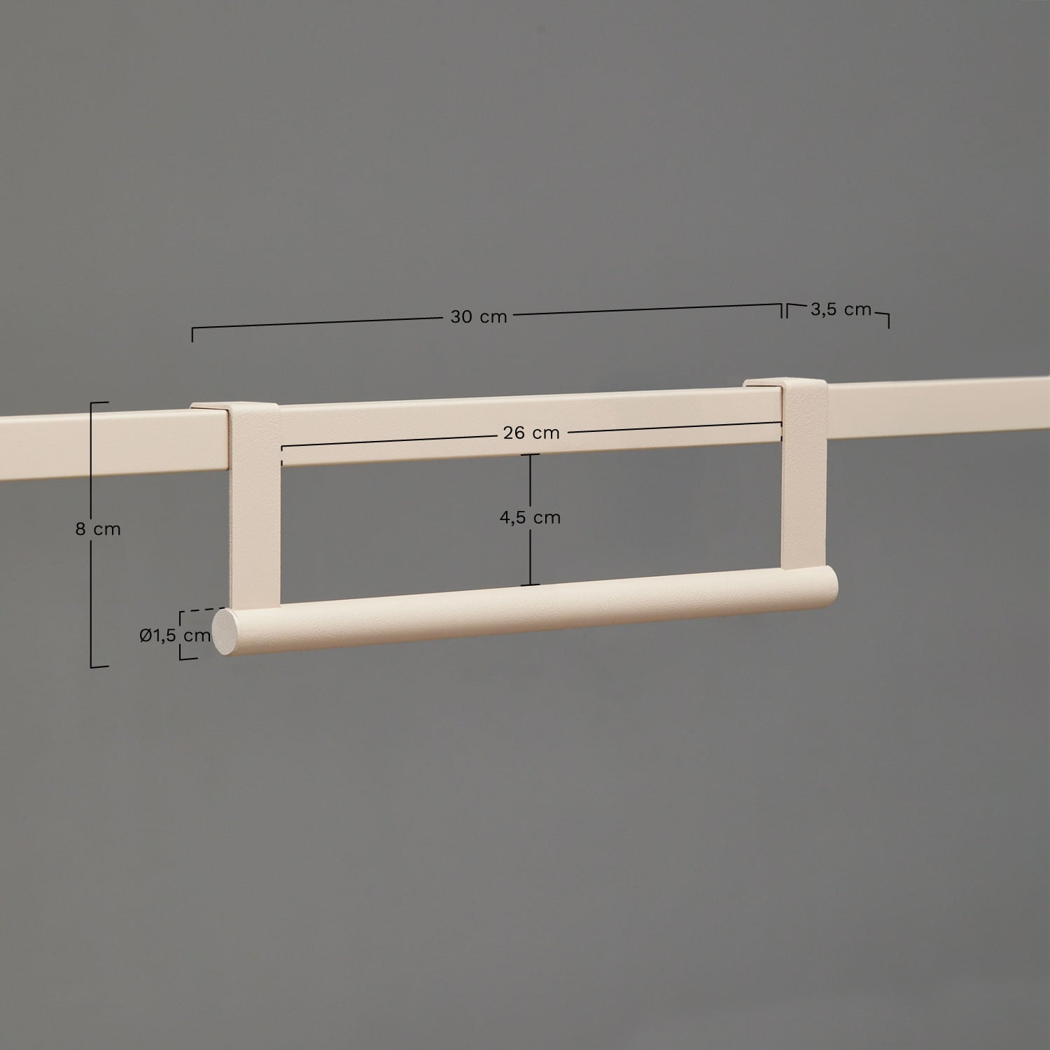 Modularer Außenküchen-Handtuchhalter aus Rivana-Stahl, MA&szlig;E