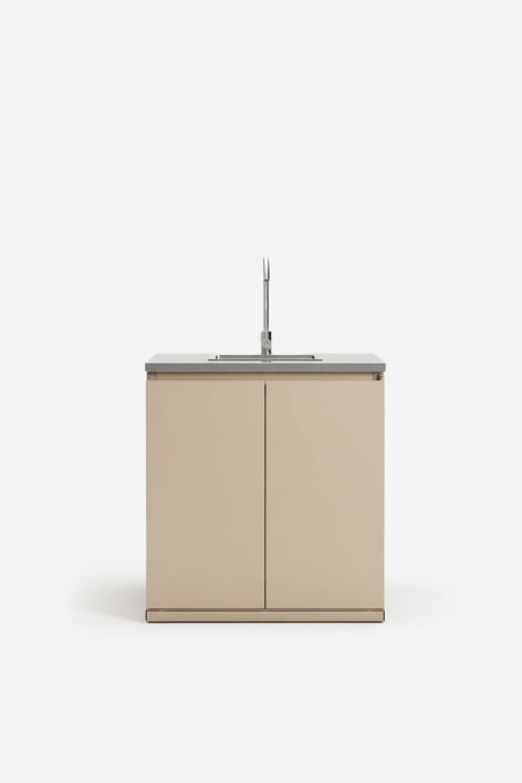 Modul mit Spüle für modulare Außenküche aus Stahl Rivana