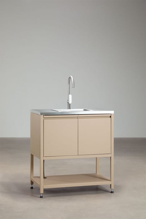 Außenmodul mit Spüle für modulare Küche aus Stahl Savona