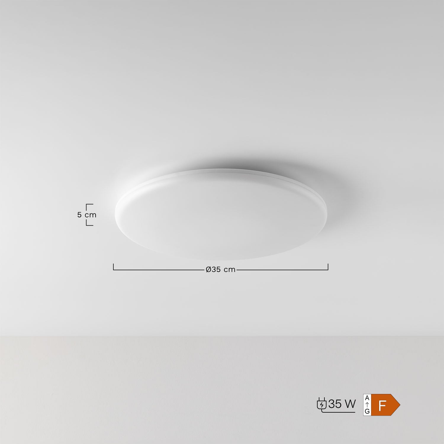 Rundes LED-Deckenleuchte Tadeu, MA&szlig;E