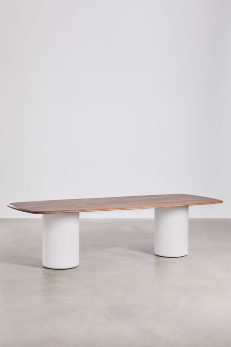 Rechteckiger Esstisch 270x110 cm aus Akazienholz Leighton - Akazienbraun dunkel