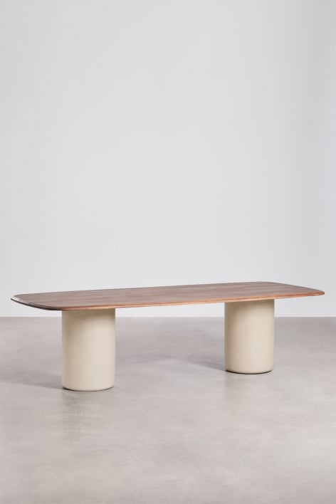 Rechteckiger Esstisch 270x110 cm aus Akazienholz Leighton - Akazienbraun dunkel