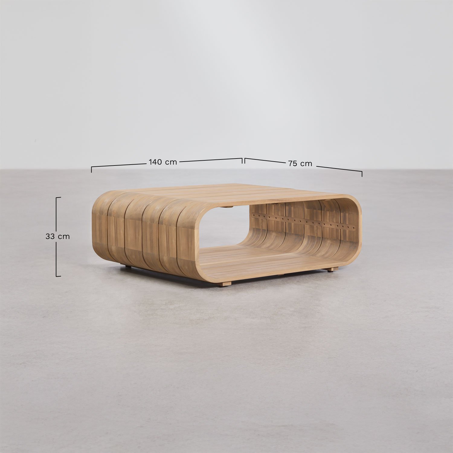 Rechteckiger Gartentisch 140x75 cm aus Akazienholz Brivori, MA&szlig;E