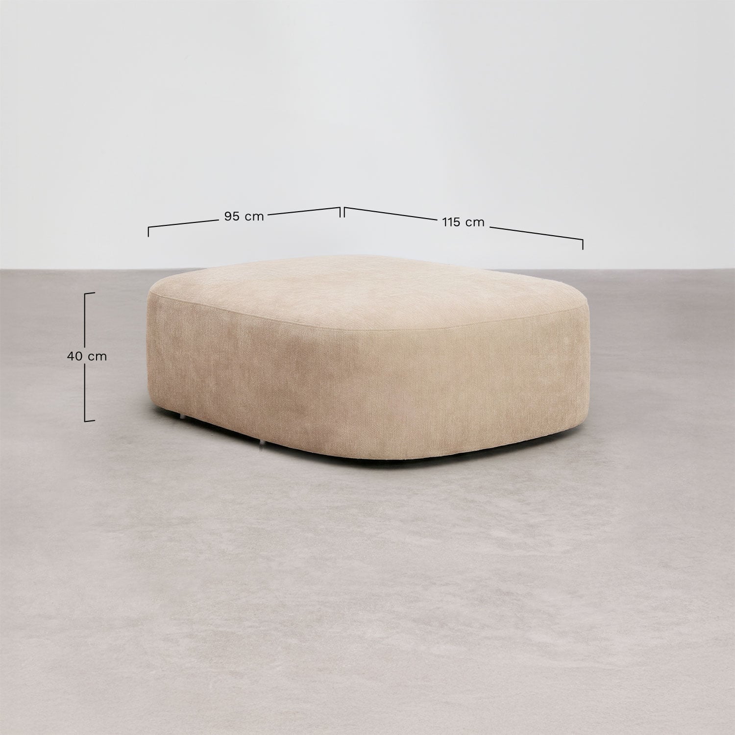 Zentraler Sitz 95x115 cm für das modulare Sofa Giorgia, bezogen, MA&szlig;E