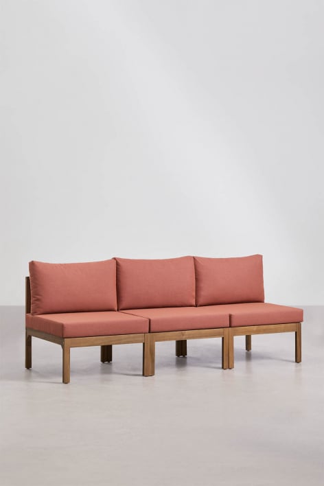 3-teiliges modulares Sofa aus Akazienholz Branson - Terracotta