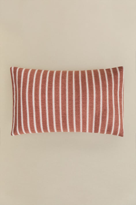 Rechteckiges Kissen 30x50 cm aus Nexu-Baumwolle - Rot Ziegel - Weiß