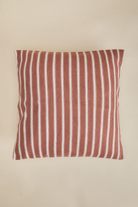 Quadratisches Kissen 45x45 cm aus Nexu-Baumwolle - Rot Ziegel - Weiß