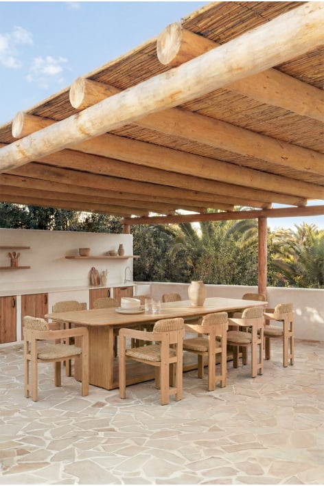 Rechteckiger Gartentisch 265x120 aus Akazienholz Siena