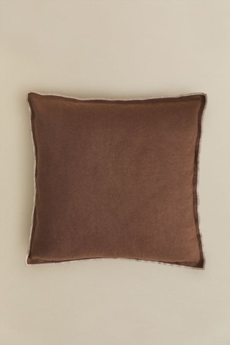 Quadratisches Kissen 40x40 cm aus Baumwolle und Leinen Angola