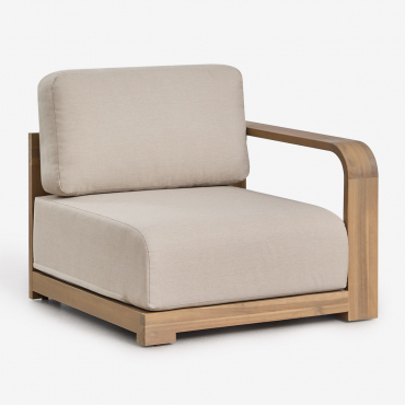 Rechtes Eckmodul Für Modularen Garten-sofa Aus Akazienholz Brivori Helles Akazienbraun - Sklum