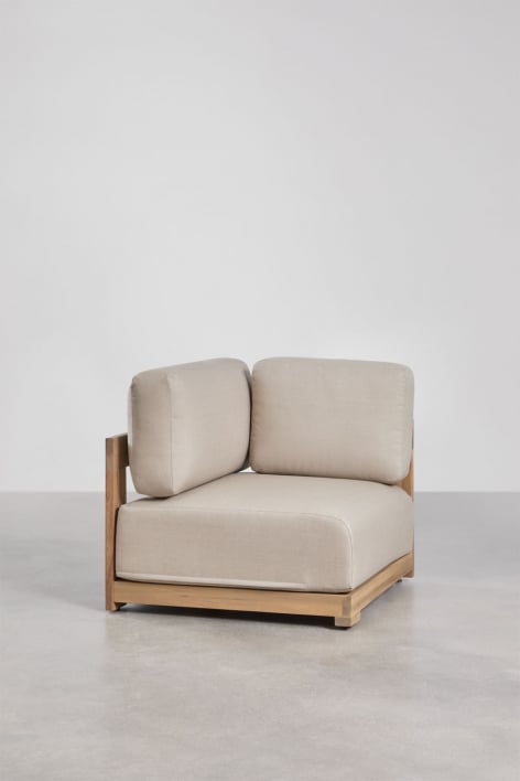 Eckmodul für modulare Garten-Sofaecke aus Akazienholz Brivori