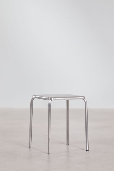 Pack mit 2 stapelbaren niedrigen Hockern 45 cm aus Edelstahl Narnial