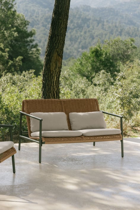 2-Sitzer Garten-Sofa aus Aluminium und synthetischem Rattan Duroli