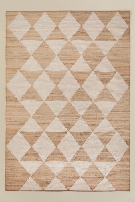 Rechteckiger Teppich 160x230 cm aus Jute und Baumwolle Braeden