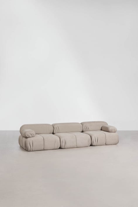 3-teiliges modulares Sofa aus vakuumverpacktem Bouclé Kendall - Bouclé Sandbraun