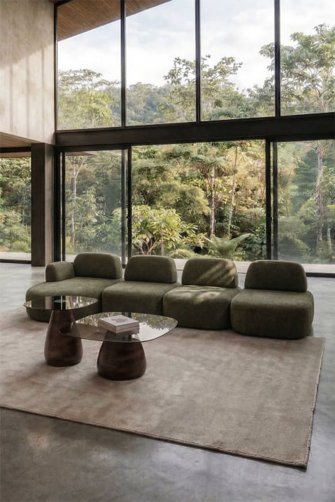 Modulares Ecksofa mit linker Chaiselongue, 4-teilig, bezogen mit Giorgia-Stoff