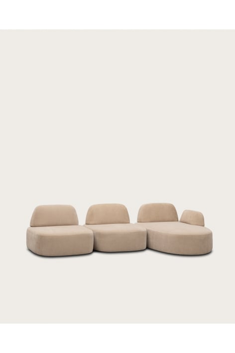 Rechtsseitiges 3-teiliges modulares Chaise-Longue-Sofa Giorgia bezogen