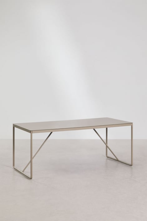 Rechteckiger Esstisch 185x85 cm aus Melida-Stahl - Moka Braun