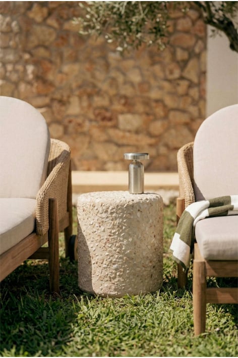 Runder Beistelltisch für den Garten Ø35 cm aus Beton Elyndra