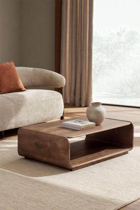 Tinsley quadratischer Couchtisch aus Holz - Akazienbraun dunkel