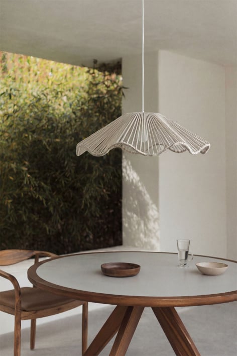 Hängende Deckenlampe für den Außenbereich aus Eisen und geflochtener Schnur Kirinda