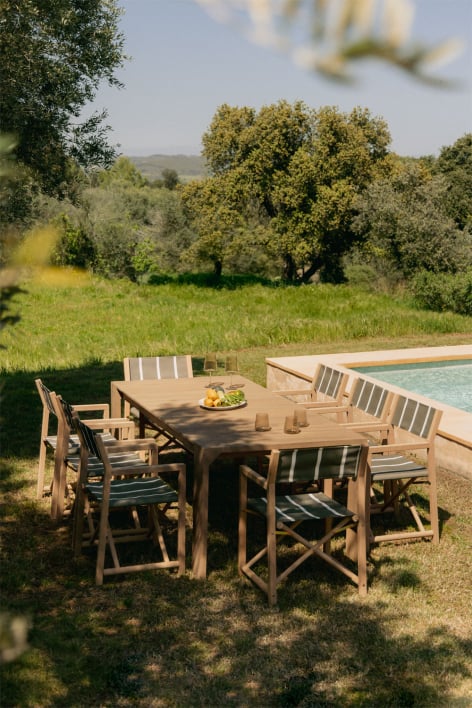 Rechteckiger Gartentisch 220x100 cm aus Akazienholz Mirelen