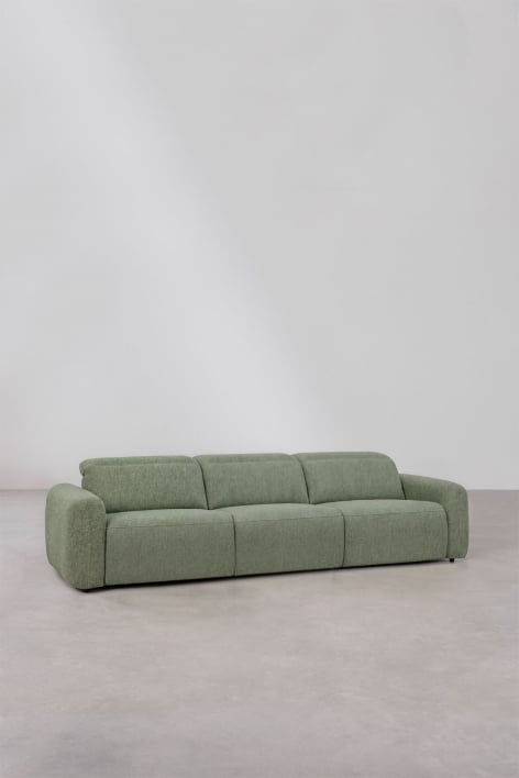 Elektrisches 3-Sitzer-Sofa mit verstellbarer Rückenlehne, bezogen mit Stoff Peggy