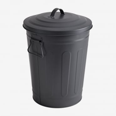 Mülleimer Mit Deckel Für Den Außenbereich Aus Verzinktem Stahl Susi Grau Graphit & 10 L - Sklum