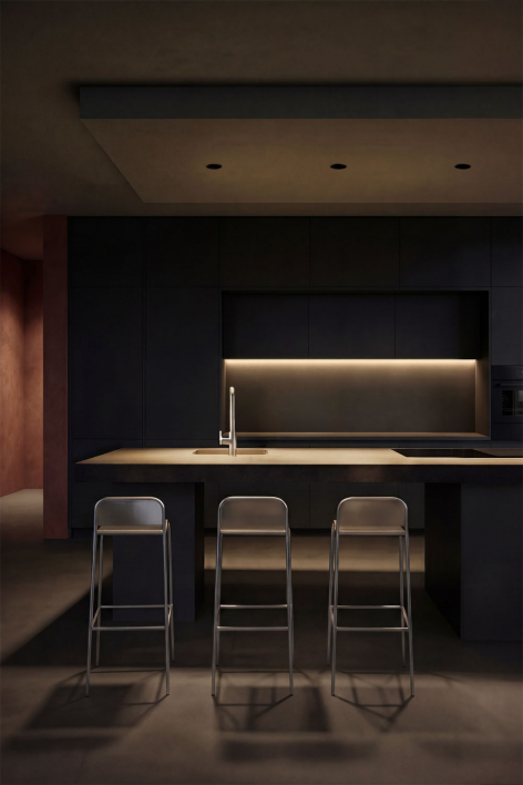 Pack mit 3 rahmenlosen, runden, eingelassenen LED-Downlights Ø6,8 cm aus Aluminium Luisiana