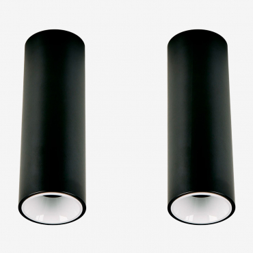Pack Mit 2 Runden Led-deckenaufbauleuchten Ø5,7 Cm Aus Aluminium Luisiana Schwarz – Weiss & Weiß 3000k & 8 W & 23o - Sklum