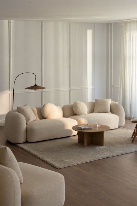 2-teiliges modulares Sofa aus Coco-Chenille - Dickes Weißes Chenille