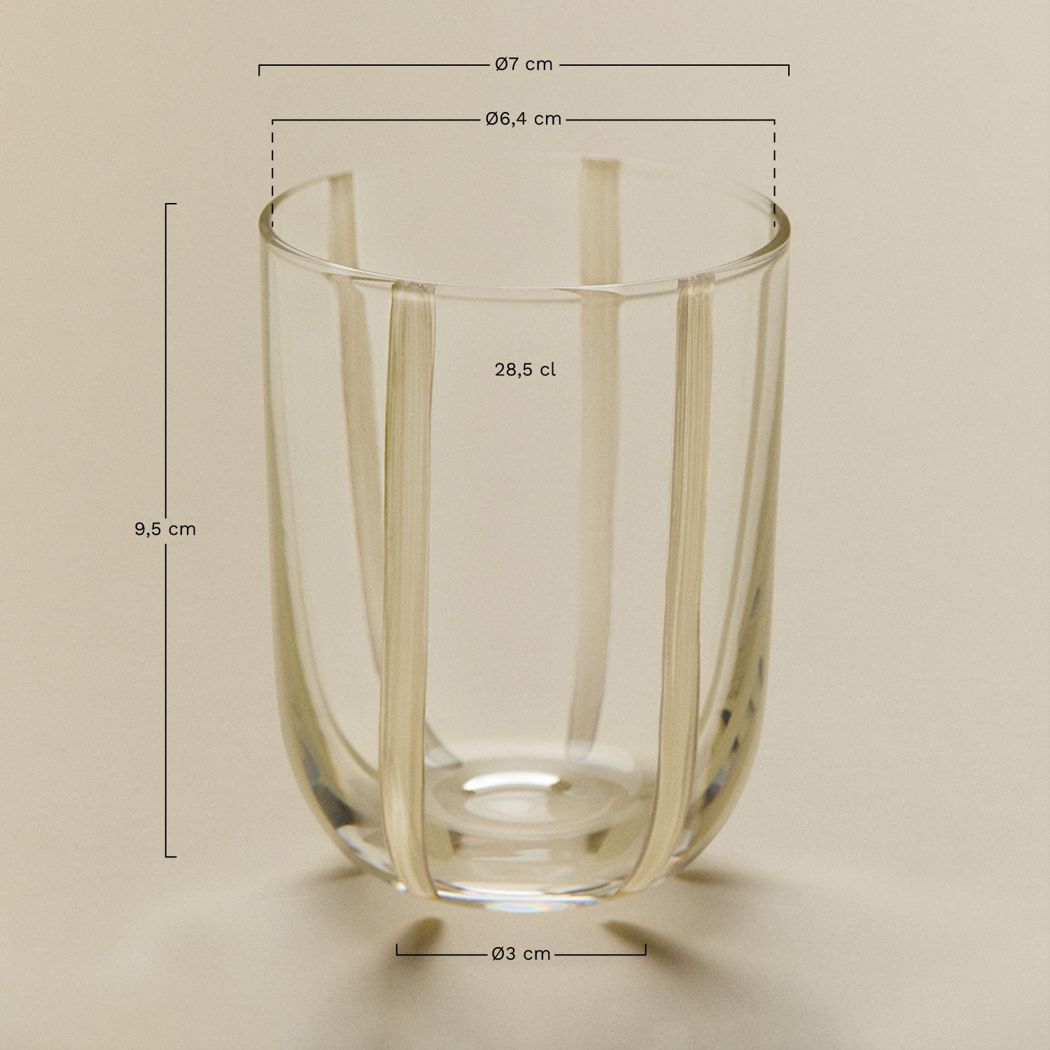 Pack mit 4 Gläsern 28,5 cl aus Jalviana-Glas, MA&szlig;E