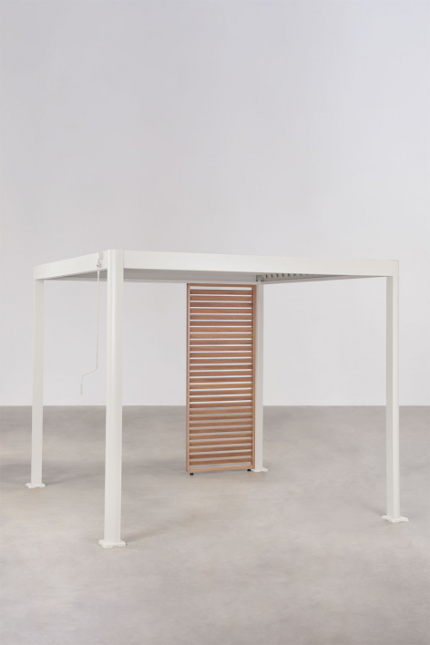 Bioklimatische Aluminiumpergola mit Lamellen und Druvia-Panel