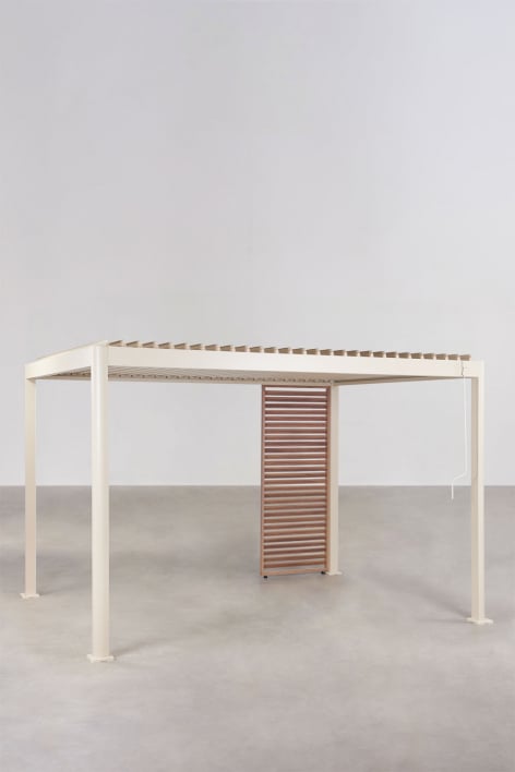 Bioklimatische Aluminiumpergola mit Lamellen und Druvia-Panel